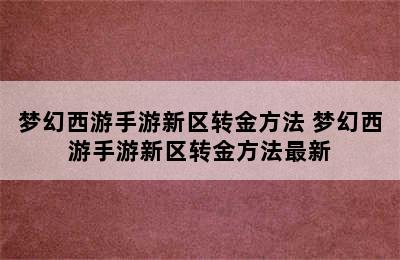 梦幻西游手游新区转金方法 梦幻西游手游新区转金方法最新